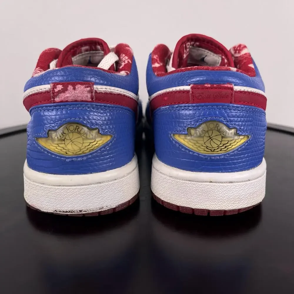 Size 8 2007 Jordan 1 Low Retro East Side Blue Mens Shoes Air Sneakers 309192 161